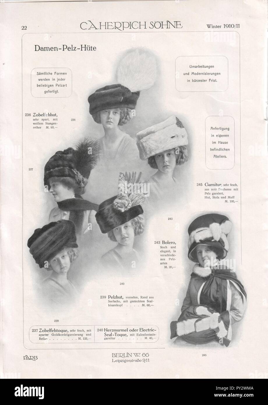 C.A. Herpich Söhne, Berlin, Modewaren 1910 (Prospekt) 22. Stockfoto