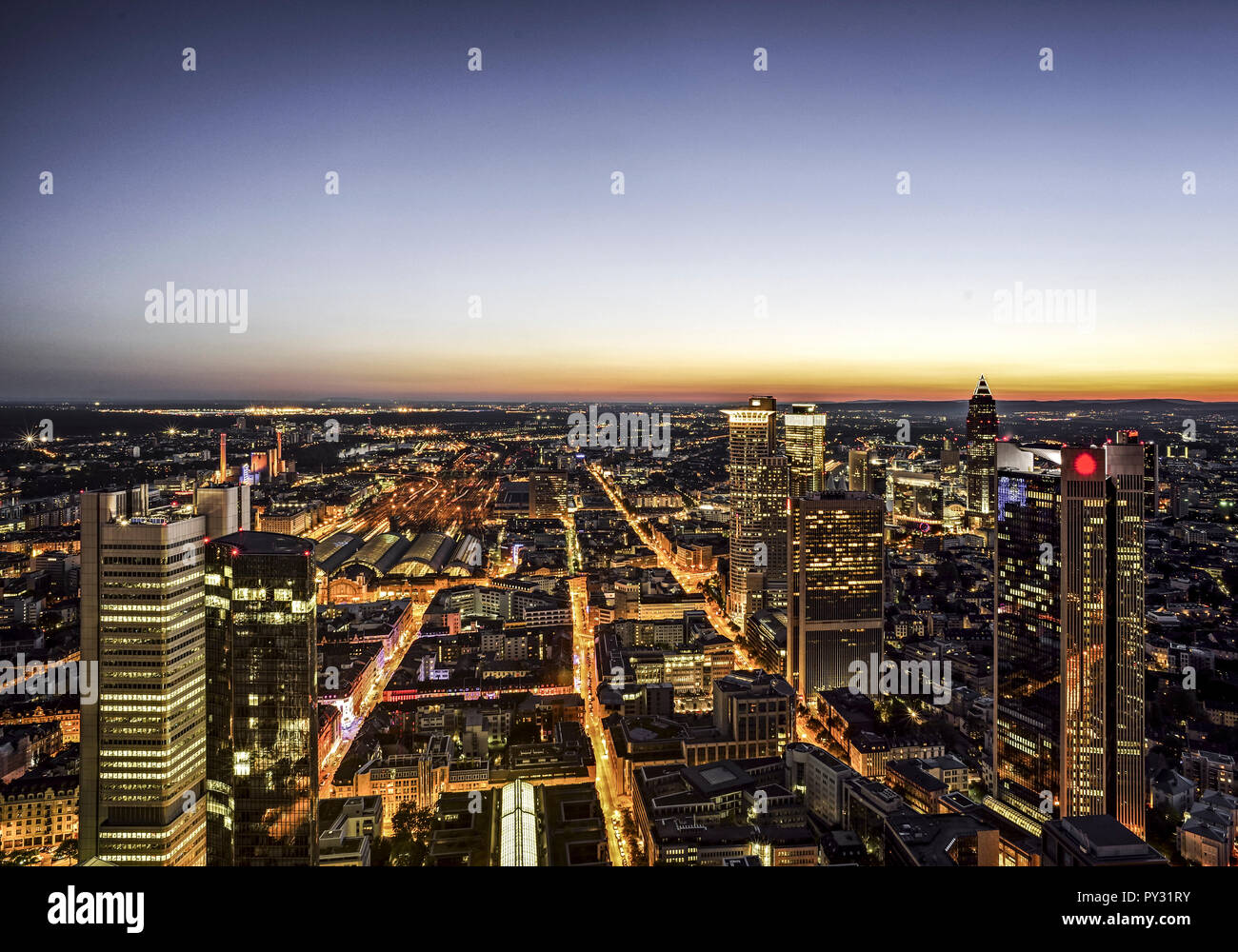 Frankfurt Am Main, Deutschland, Nachtaufnahme Stockfoto