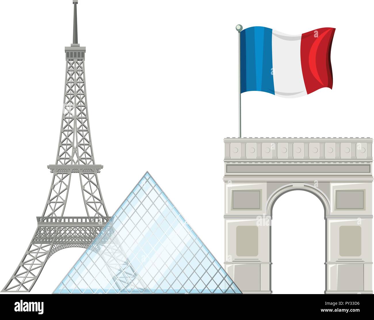 Paris Frankreich Touristenattraktion Element Abbildung Stock Vektor