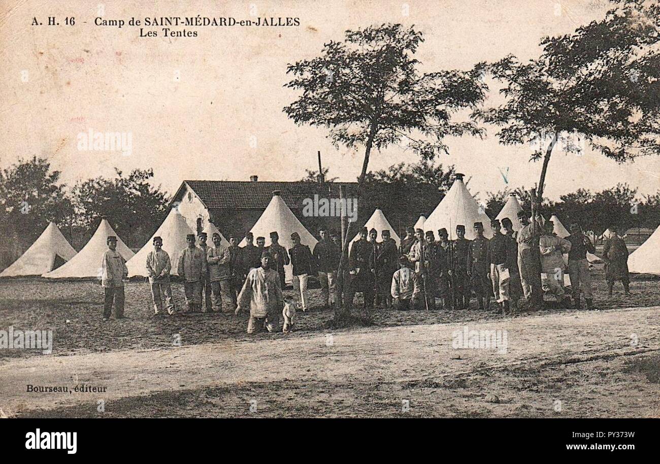 Camp de Saint-Médard-TENTES 2. Stockfoto