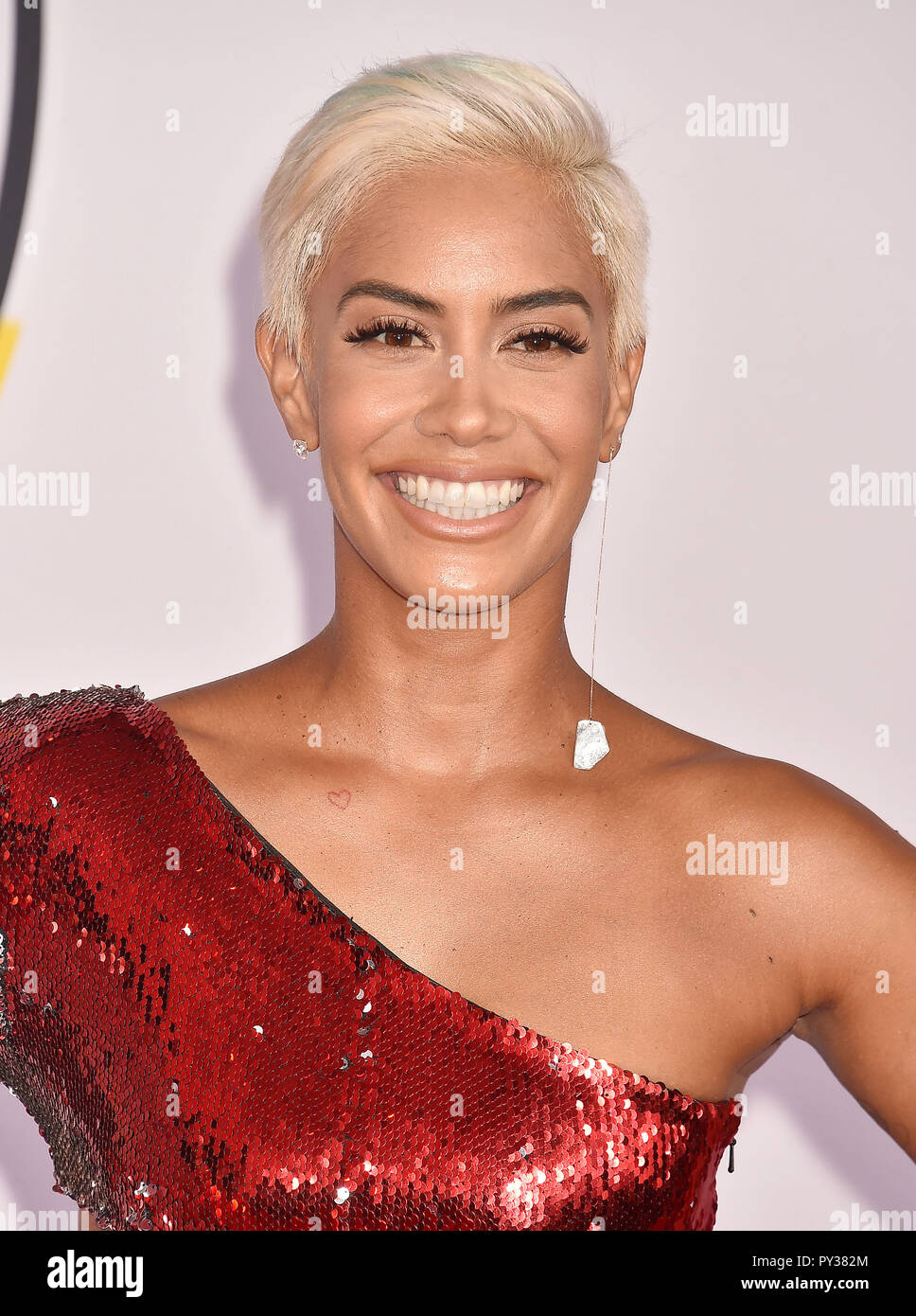 SIBLEY SCOLES amerikanischen TV-Moderatorin bei den American Music Awards 2018 bei Microsoft Theater am 9. Oktober in Los Angeles, Kalifornien 2018. Foto: Jeffrey Mayer Stockfoto