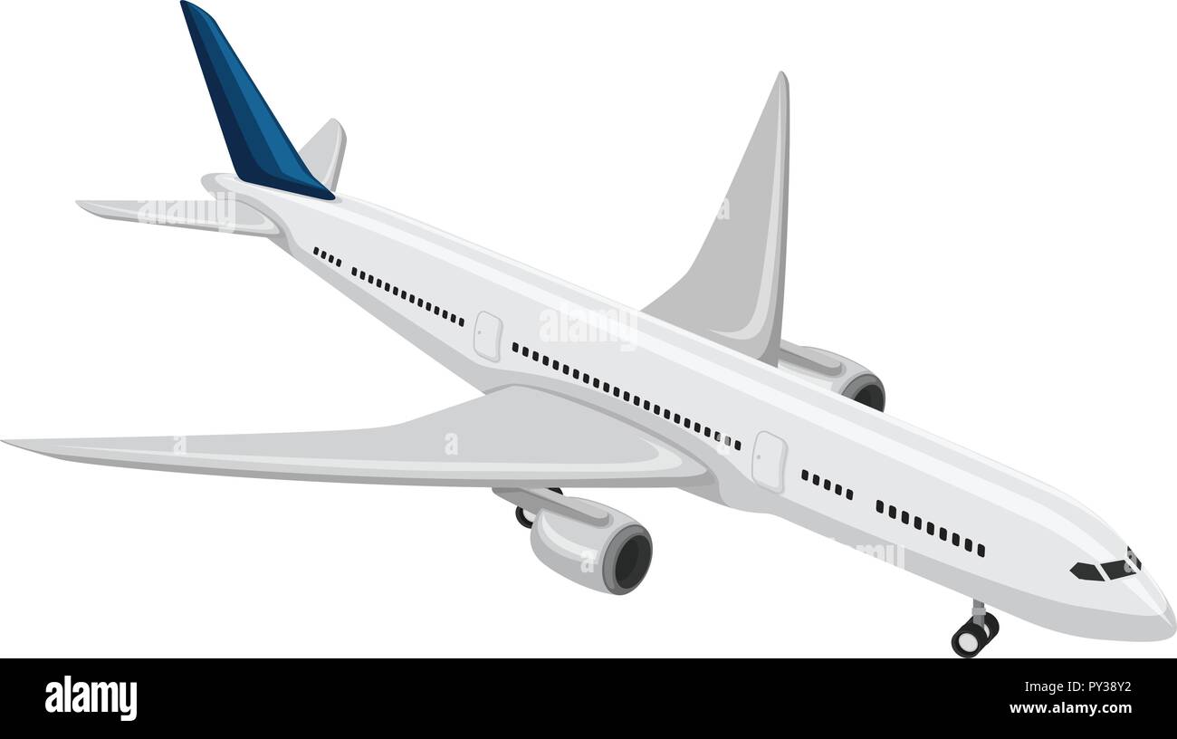 Ein kommerzielles Flugzeug auf weißem Hintergrund Abbildung Stock Vektor