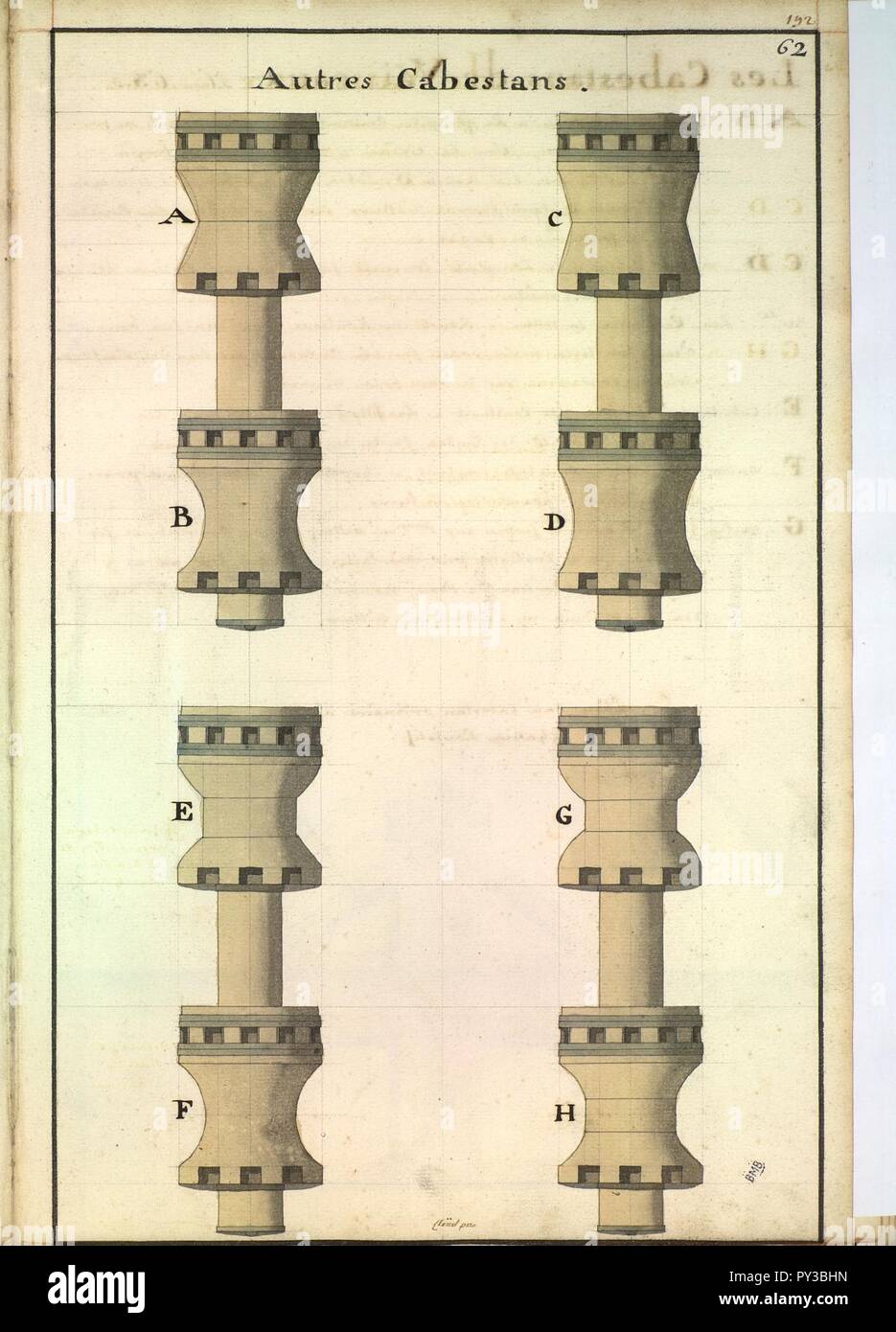 XVIIIè Cabestans au siècle. Stockfoto