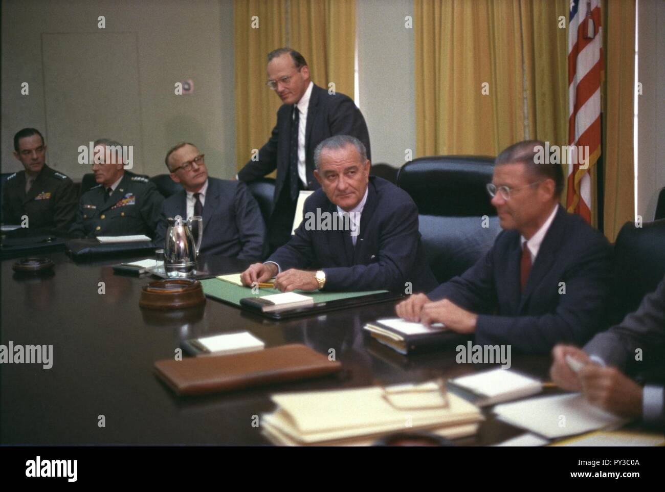 Kabinettssitzung Juli 1965. Stockfoto