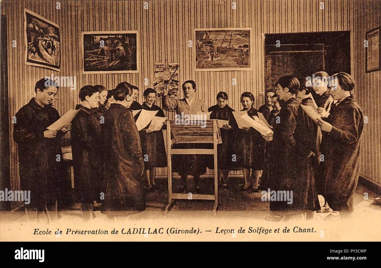 Cadillac-sur-Garonne - École de Préservation des Jeunes filles 4. Stockfoto
