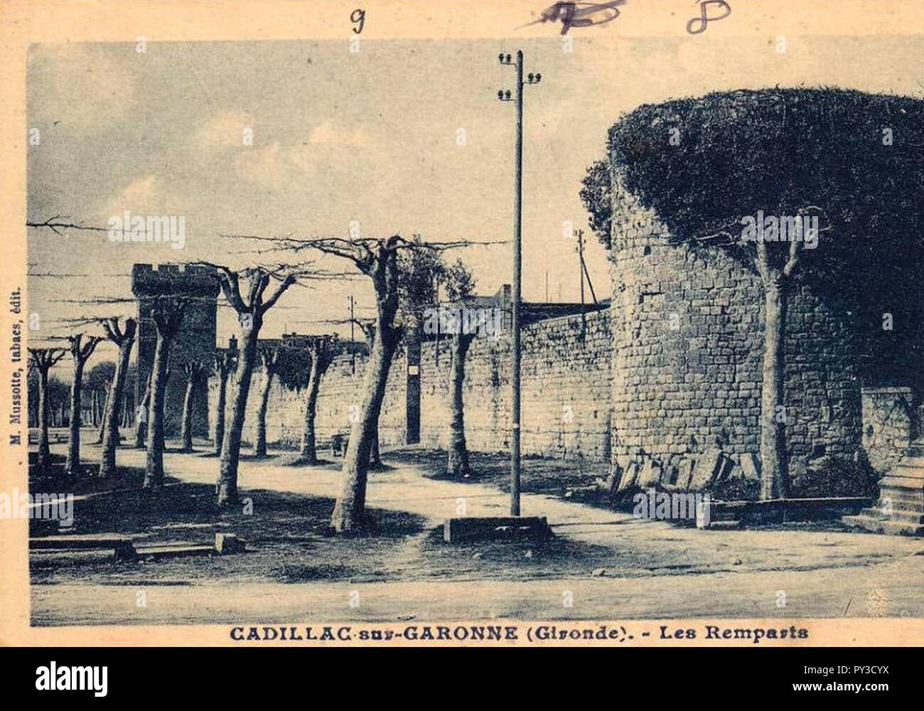 Cadillac-sur-Garonne - Stadtmauer 1. Stockfoto
