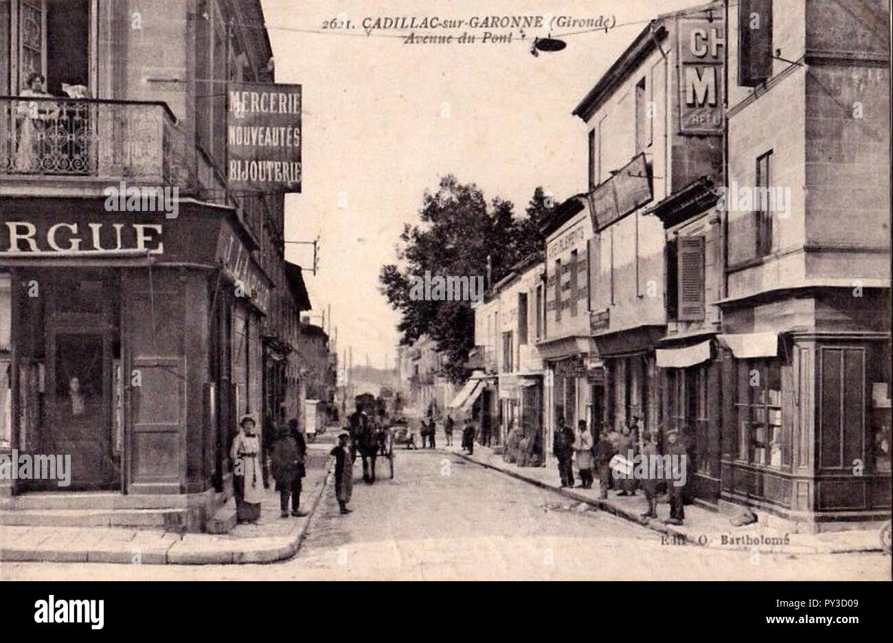 Cadillac-sur-Garonne - rue du pont 1. Stockfoto