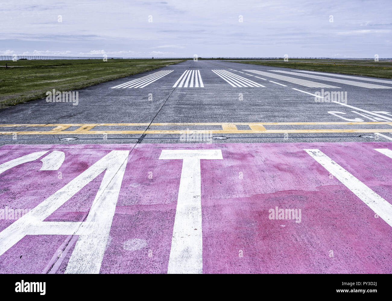 Flughafen-Landebahn Stockfoto