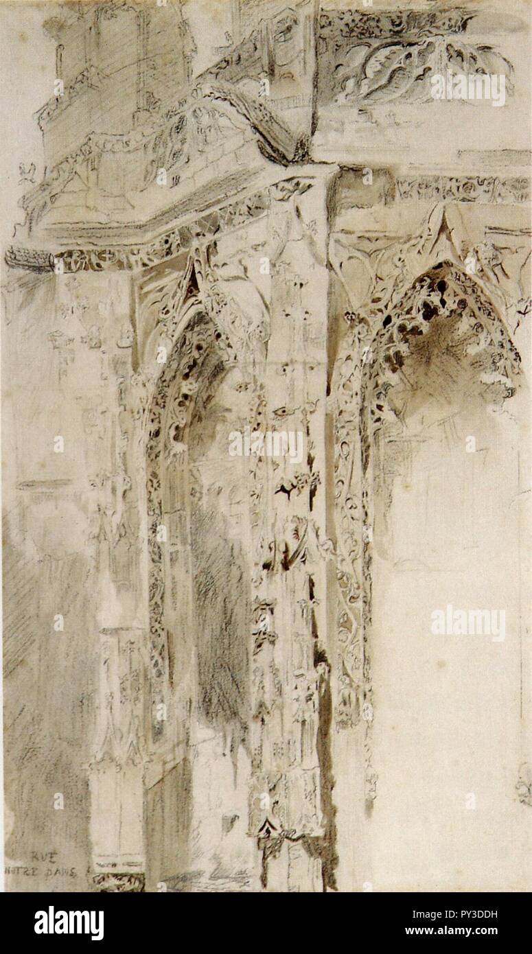 Caen St Sauveur Ruskin. Stockfoto