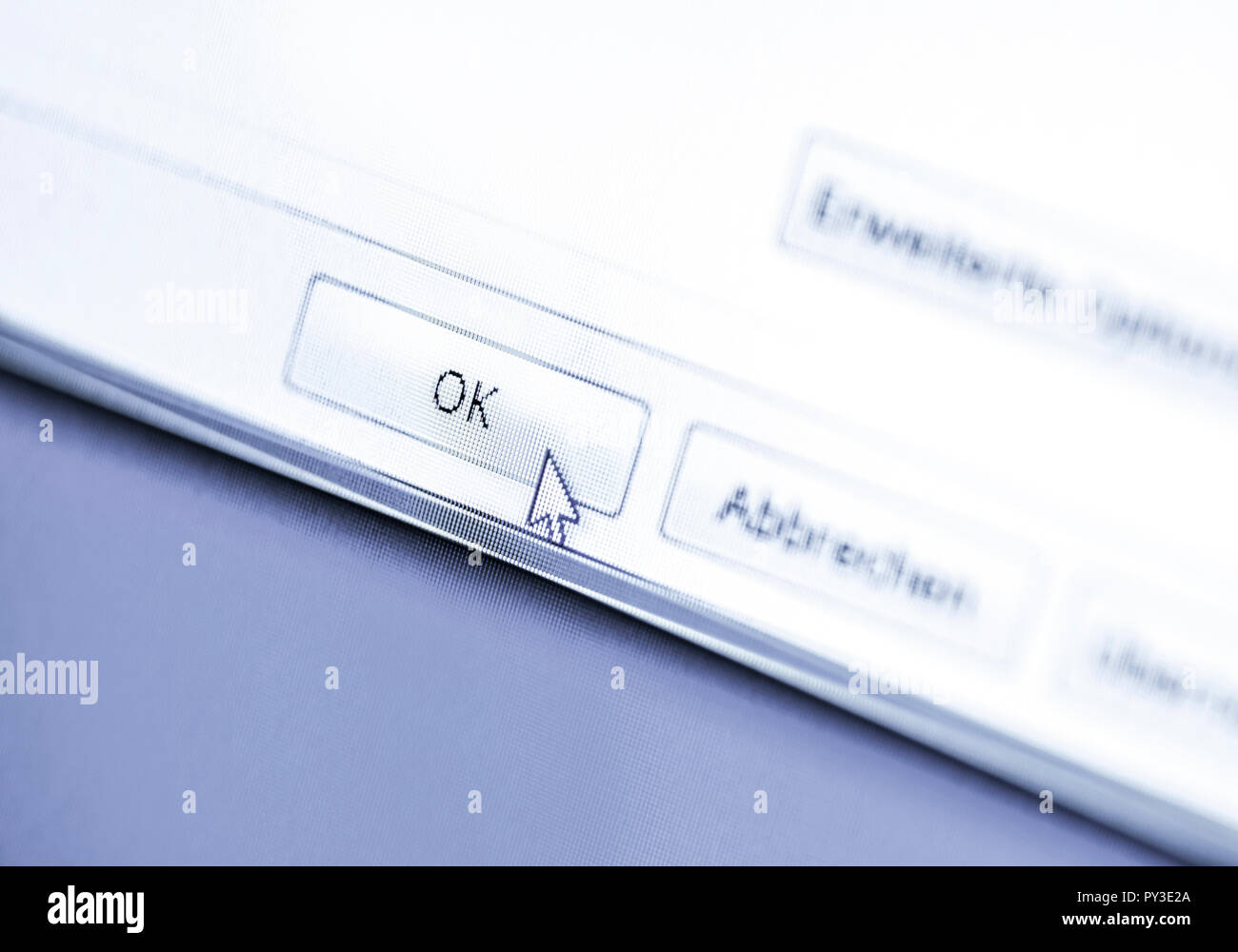 Bildschirmaufnahme, OK-Taste Stockfoto