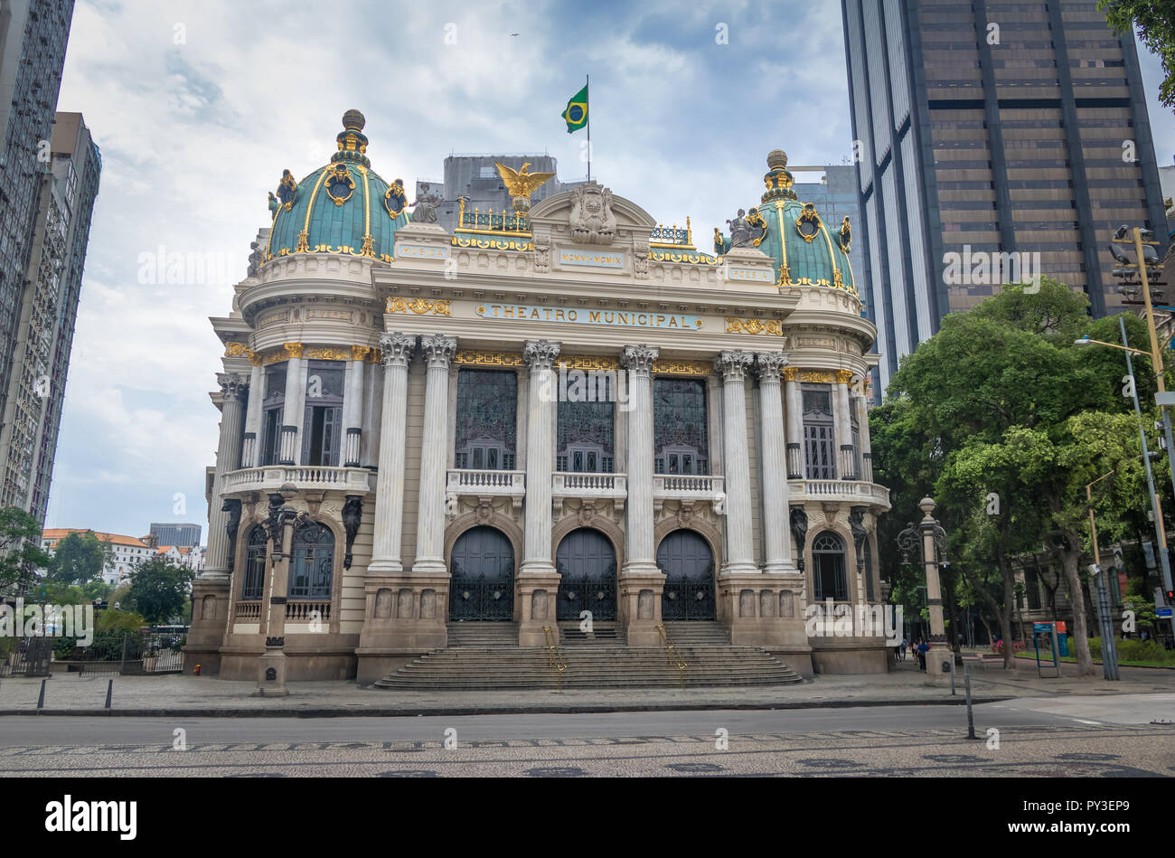 Rio de Janeiro Stadttheater - Rio de Janeiro, Brasilien Stockfoto