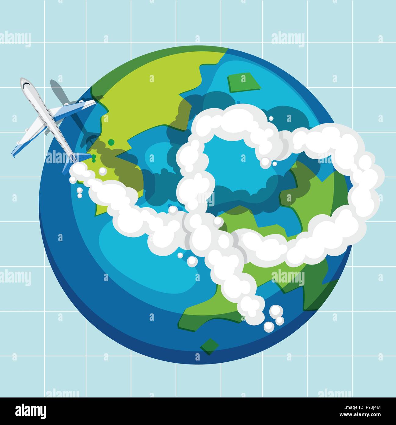ein-flugzeug-ber-den-globus-abbildung-flying-stock-vektorgrafik-alamy