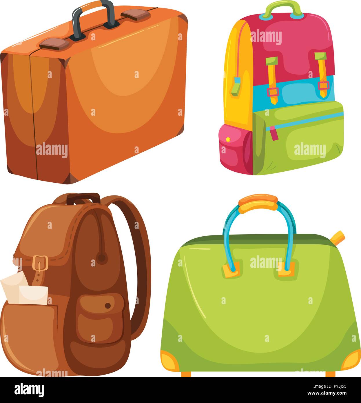 Eine Reihe von Travel Bag Abbildung Stock Vektor