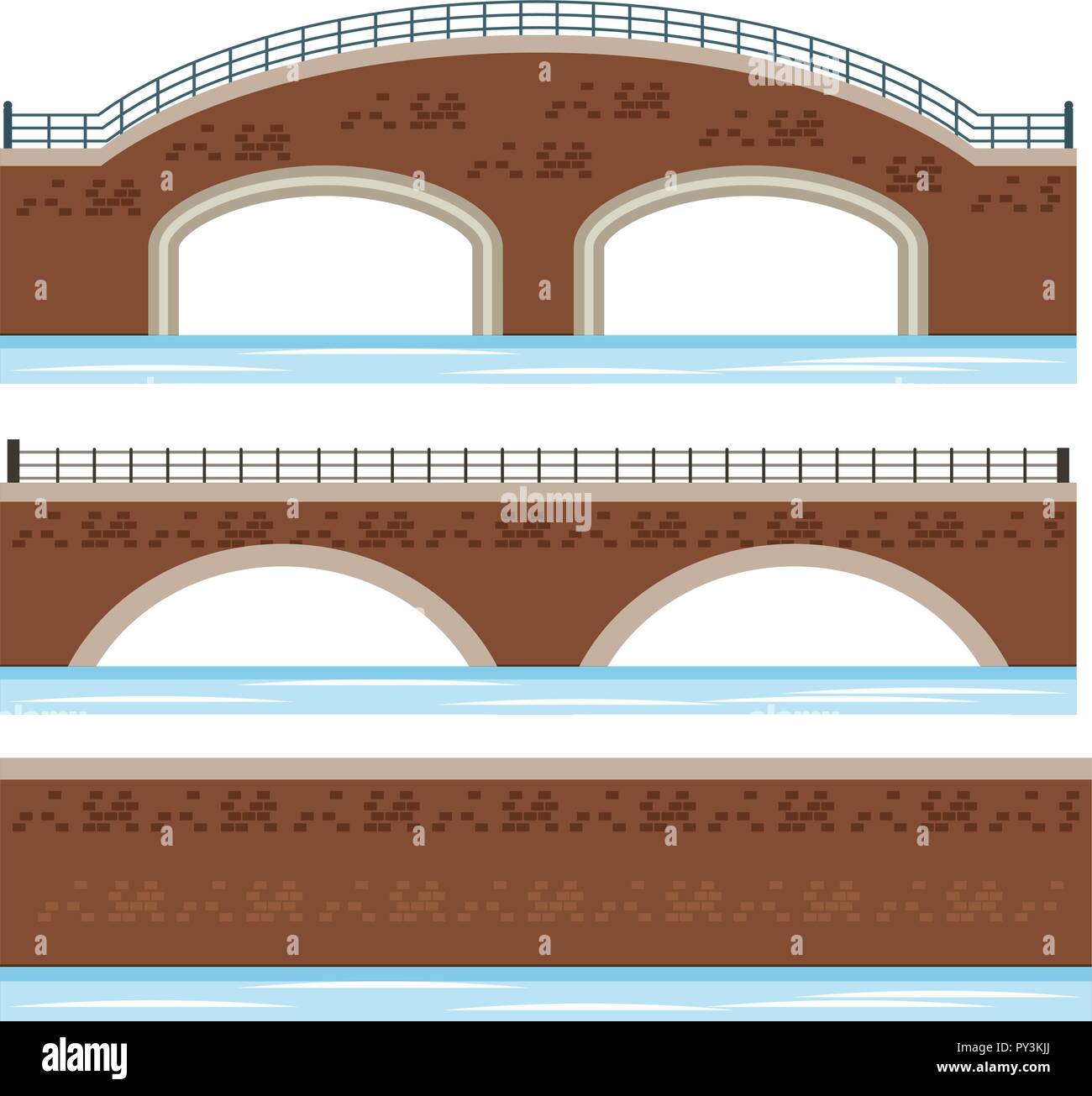 Eine Reihe von River Bridge Abbildung Stock Vektor