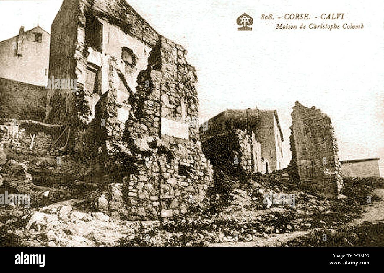 Calvi maison de Christophe Colomb. Stockfoto