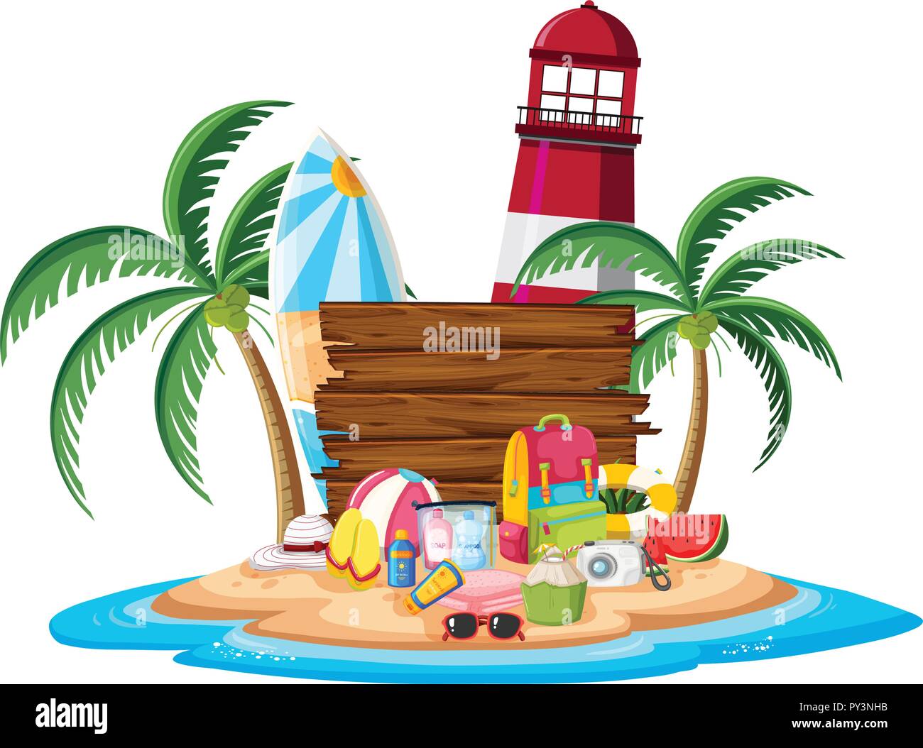 Ein Sommer Element auf der Insel Abbildung Stock Vektor Ein Sommer Element auf der Insel Abbildung Stock Vektor