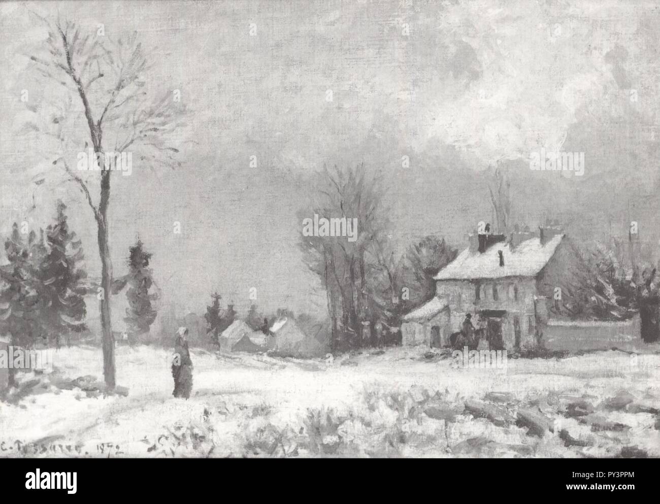 Camille Pissarro - Route de Versailles à Saint-germain à Louveciennes - 1872. Stockfoto