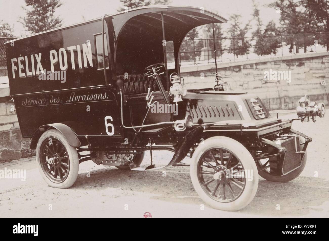 Camion de livraison De Dion-Bouton gießen Félix Potin, En 1905. Stockfoto