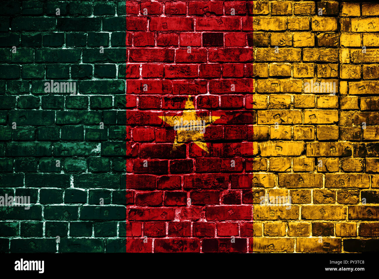 Nationalflagge Von Kamerun Auf Einem Stein Hintergrund Konzept Bild Fur Kamerun Sprache Menschen Und Kultur Stockfotografie Alamy