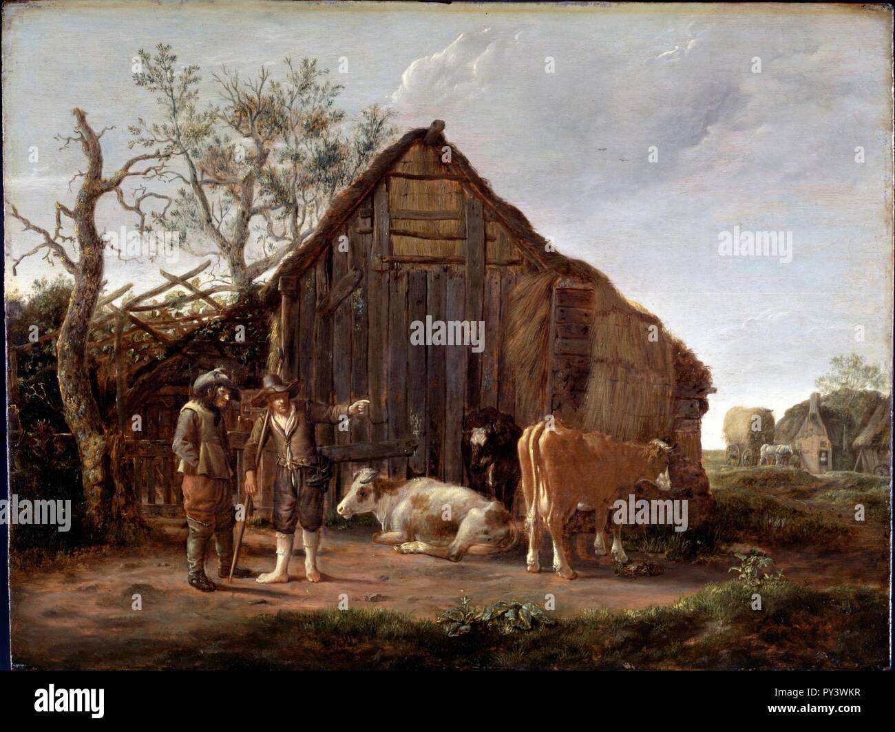 Camphuysen, Govaert - zwei Bauern mit Kühen Stockfoto
