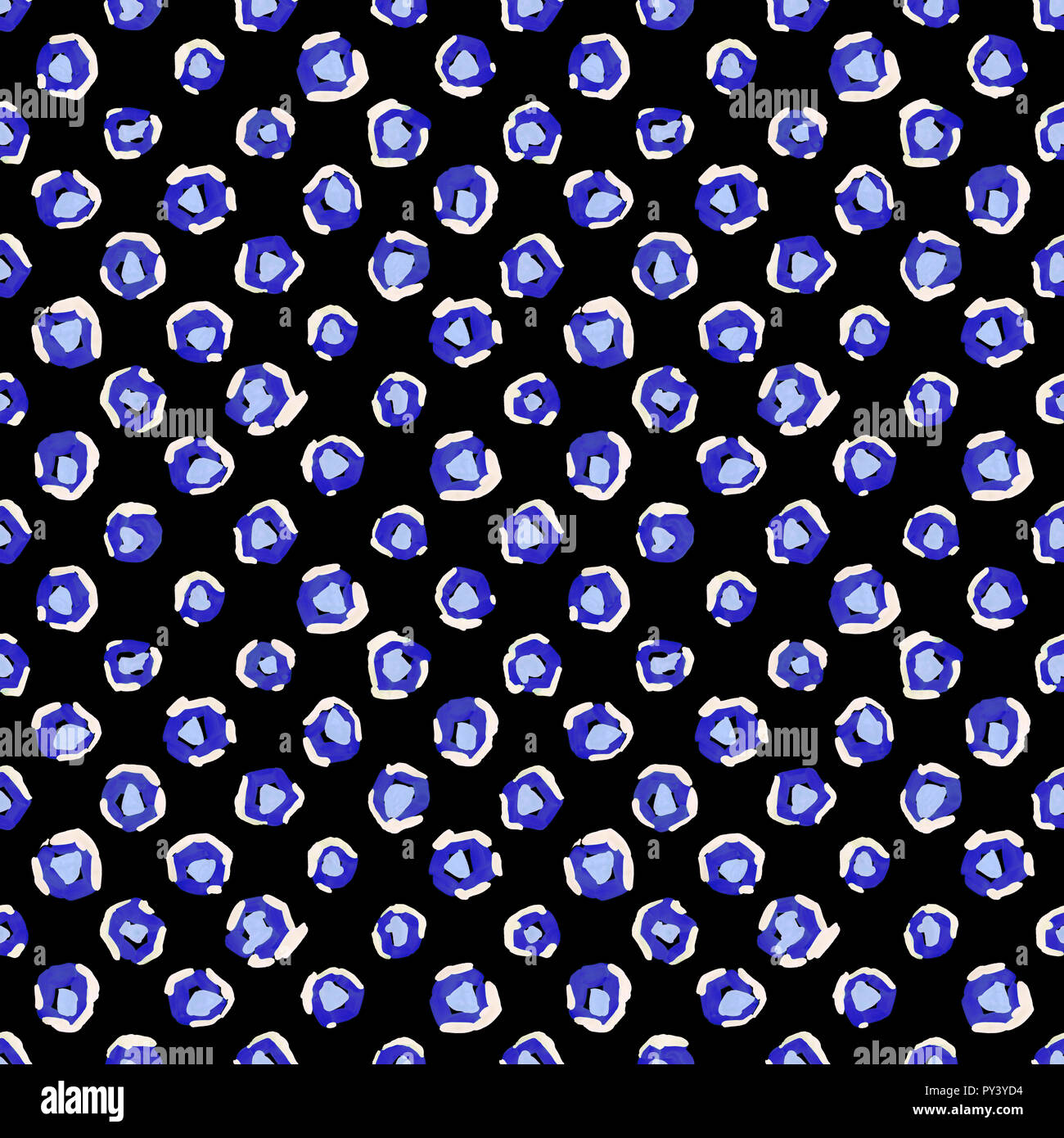 Abstrakte Tier spots nahtlose Muster. Von Hand bemalt Polka Dots Hintergrund. Moderne gouache Flecken Textur für Oberflächen, Textilien, Pape Verpackung Stockfoto