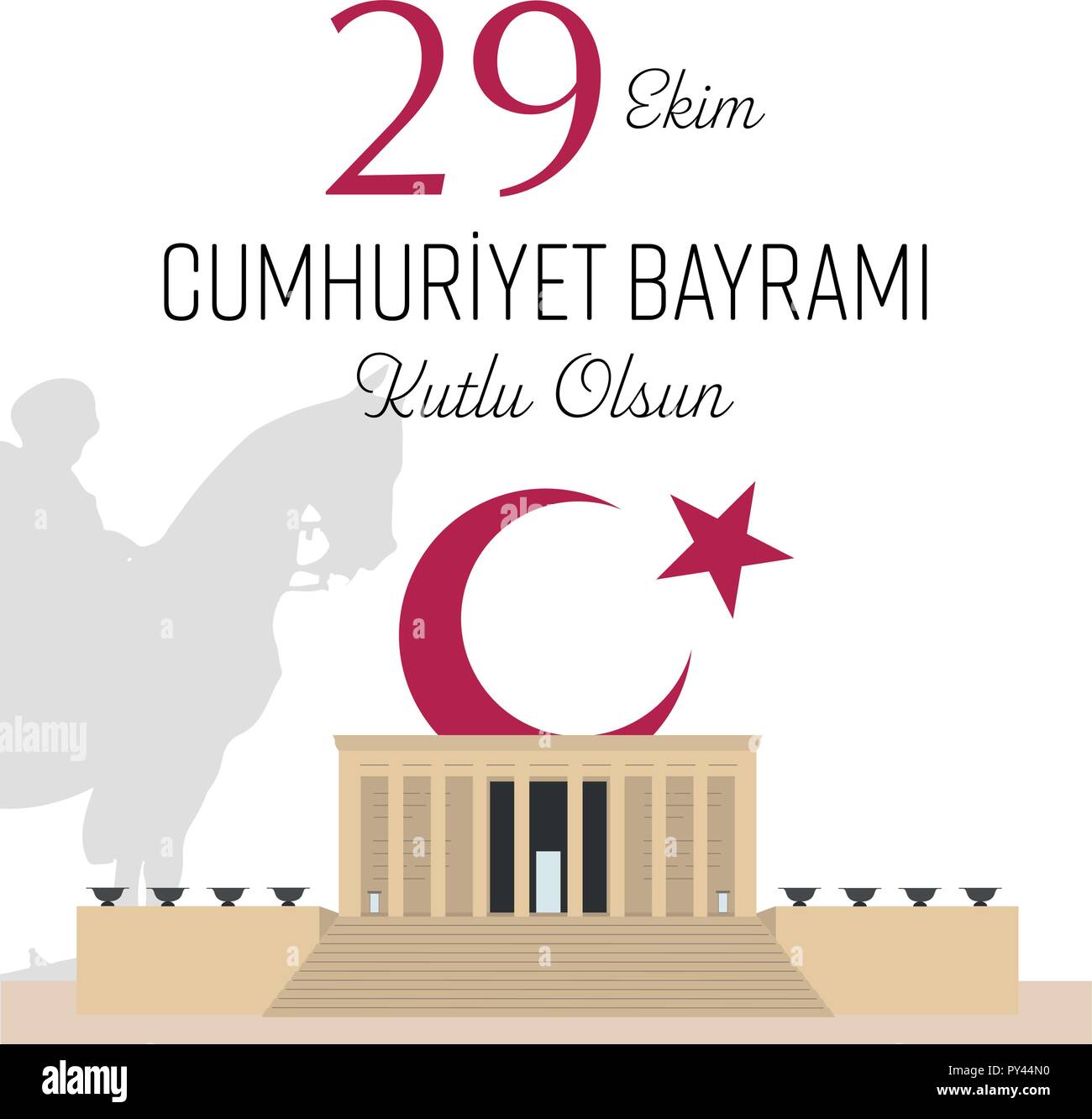 Der Tag der Ankündigung der Republik in der Türkei 29. Oktober 1923. Türkischen nationalen Tag der Republik. Stock Vektor