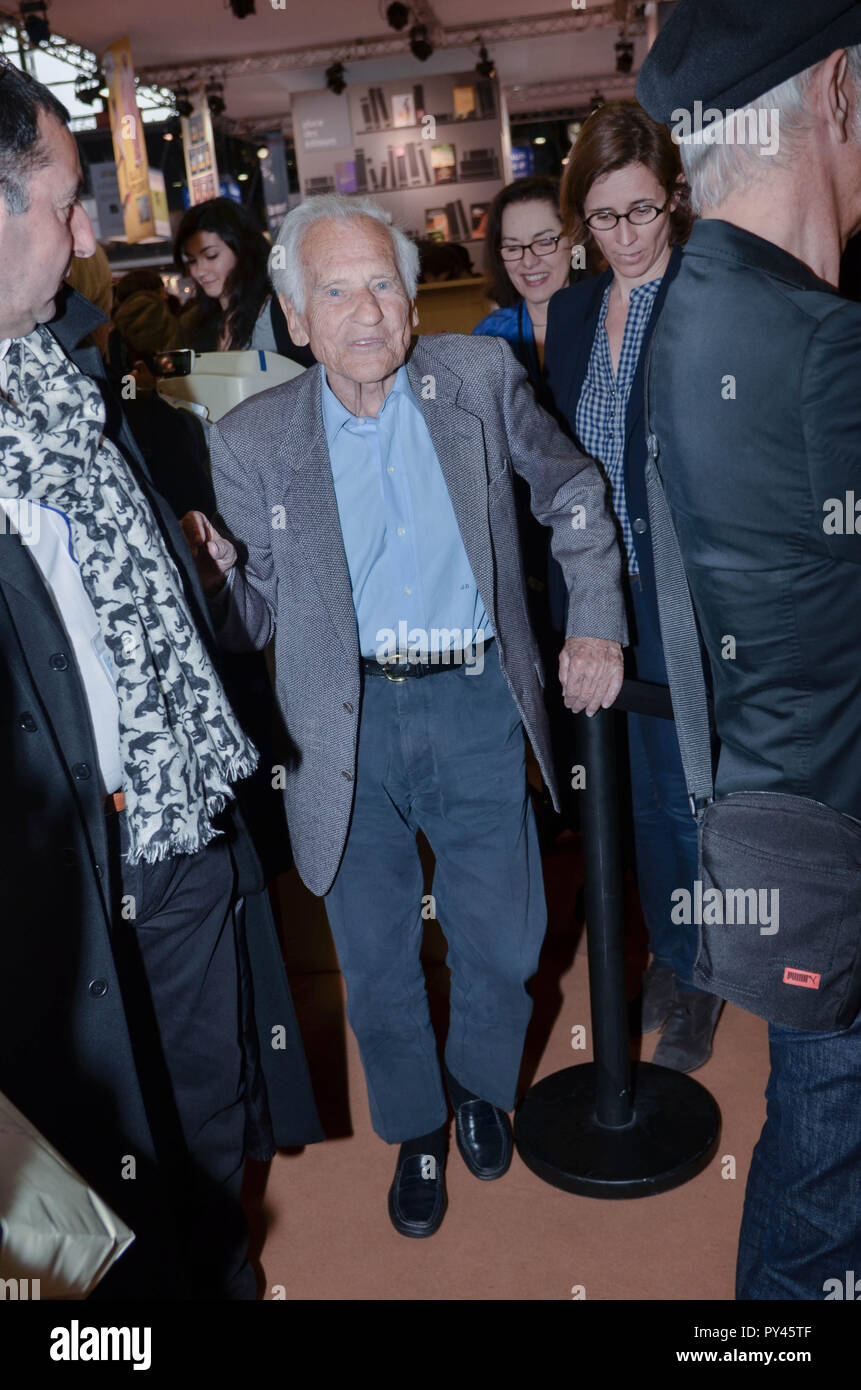 Jean d'Ormesson auf der Buchmesse am Porte de Versailles in Paris Frankreich am 23. März 2014 Stockfoto