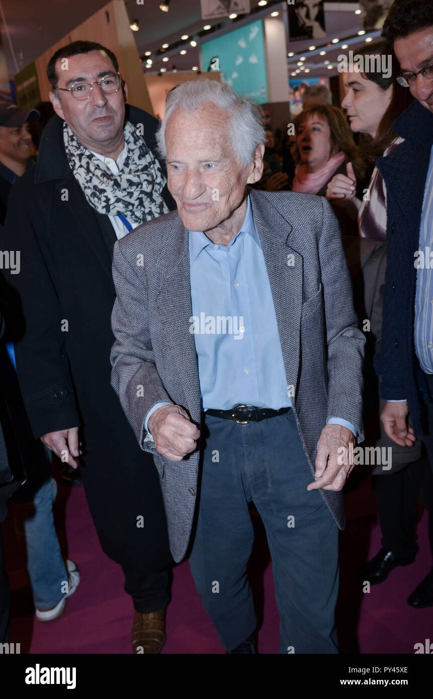 Jean d'Ormesson auf der Buchmesse am Porte de Versailles in Paris Frankreich am 23. März 2014 Stockfoto