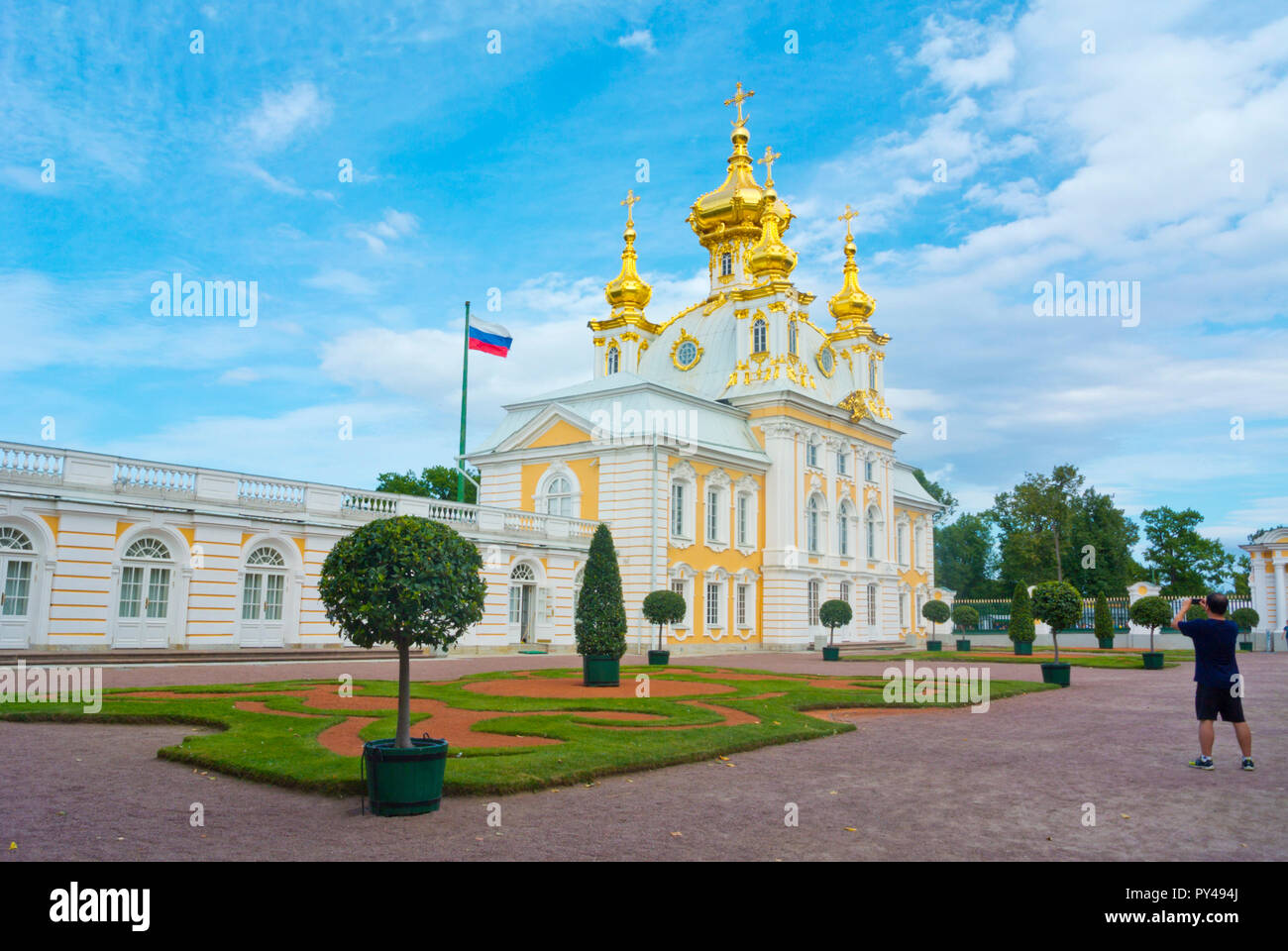 Palast Kathedrale der Heiligen Peter und Paul, Peterhof, in der Nähe von St. Petersburg, Russland Stockfoto