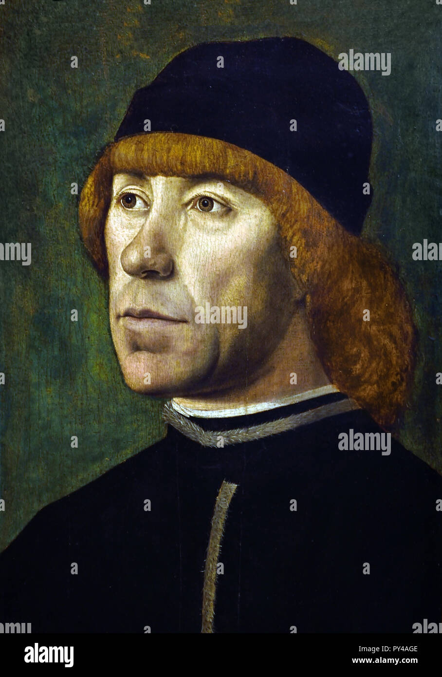 Porträt eines Mannes 1480-1489 Filippo Mazzola 1460-1505 15./16. Jahrhundert, Italien, Italienisch. Stockfoto