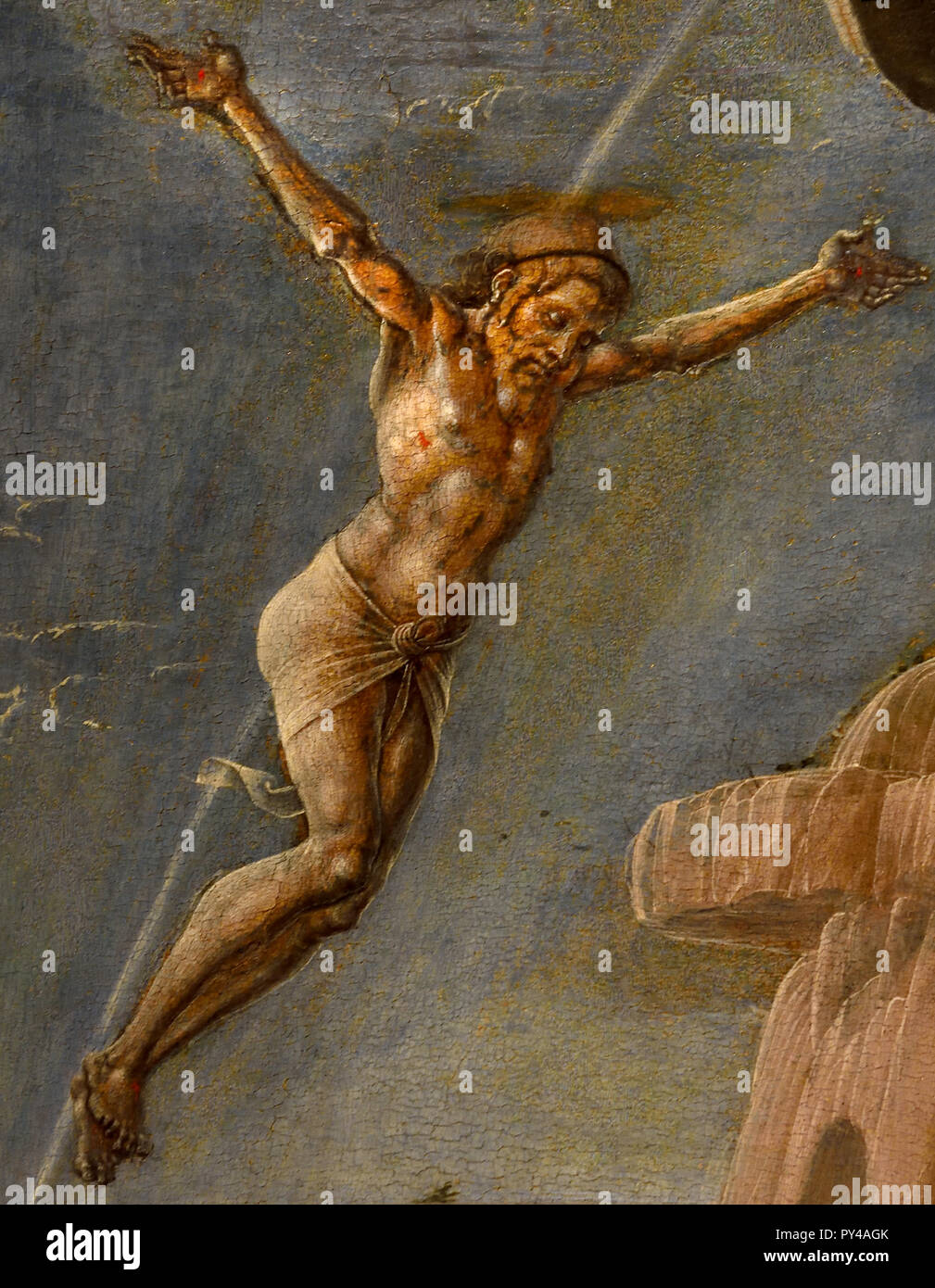 Christus gekreuzigt 1469 Cosmè Tura 1430-1495 aus dem 15. Jahrhundert, Italien, Italienisch. Stockfoto