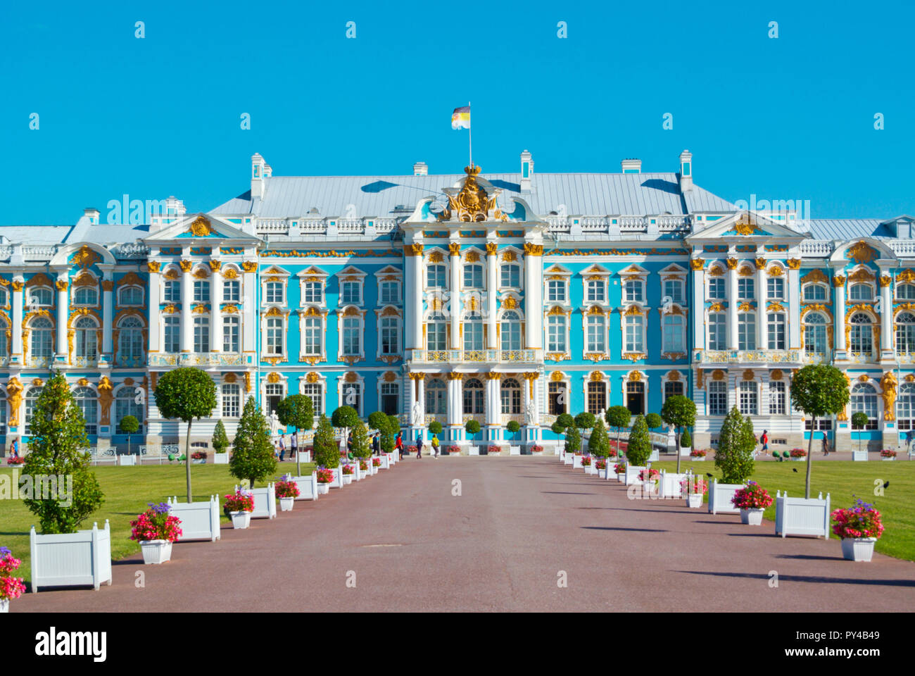 Catharine's Palace, das aus dem 18. Jahrhundert, Catherine Park, Tsarkoye Selo, in der Nähe von St. Petersburg, Russland Stockfoto