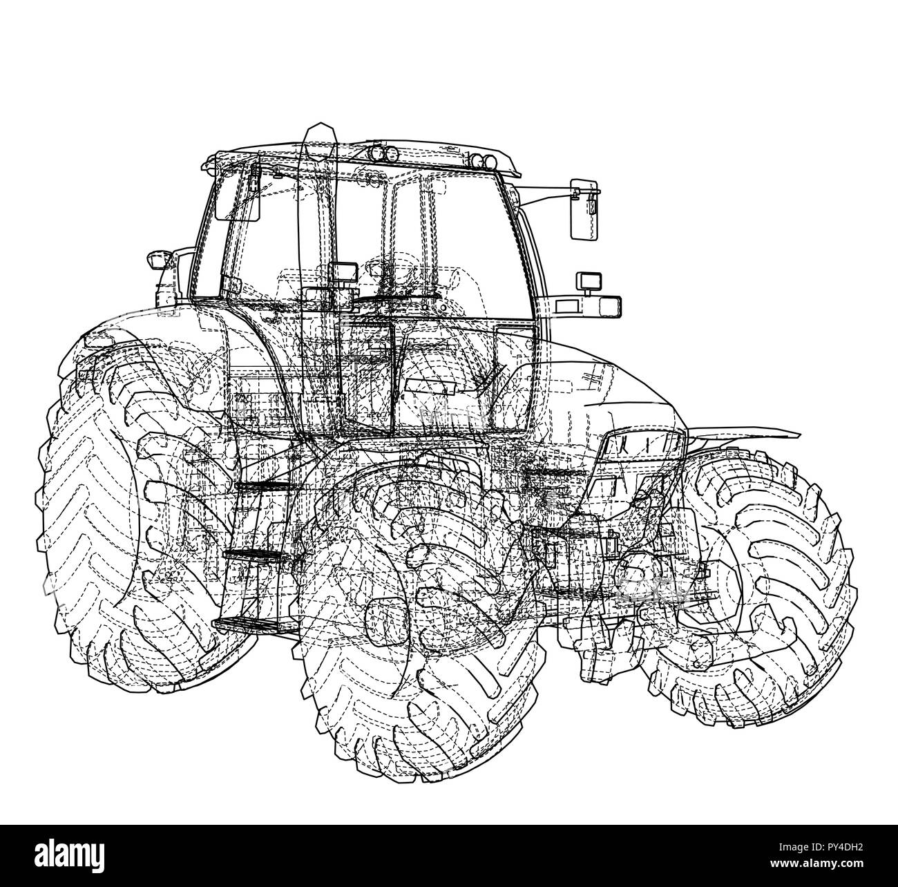 Farm Traktor Konzept. Vektor Stock Vektor