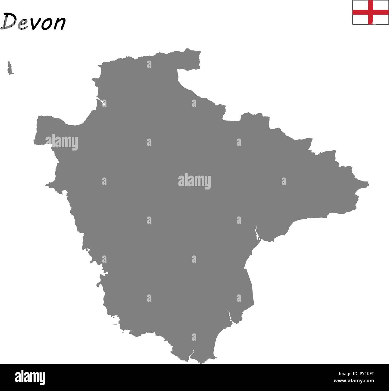 Hohe Qualität Karte handelt es sich um einen zeremoniellen Grafschaft Englands. Devon Stock Vektor