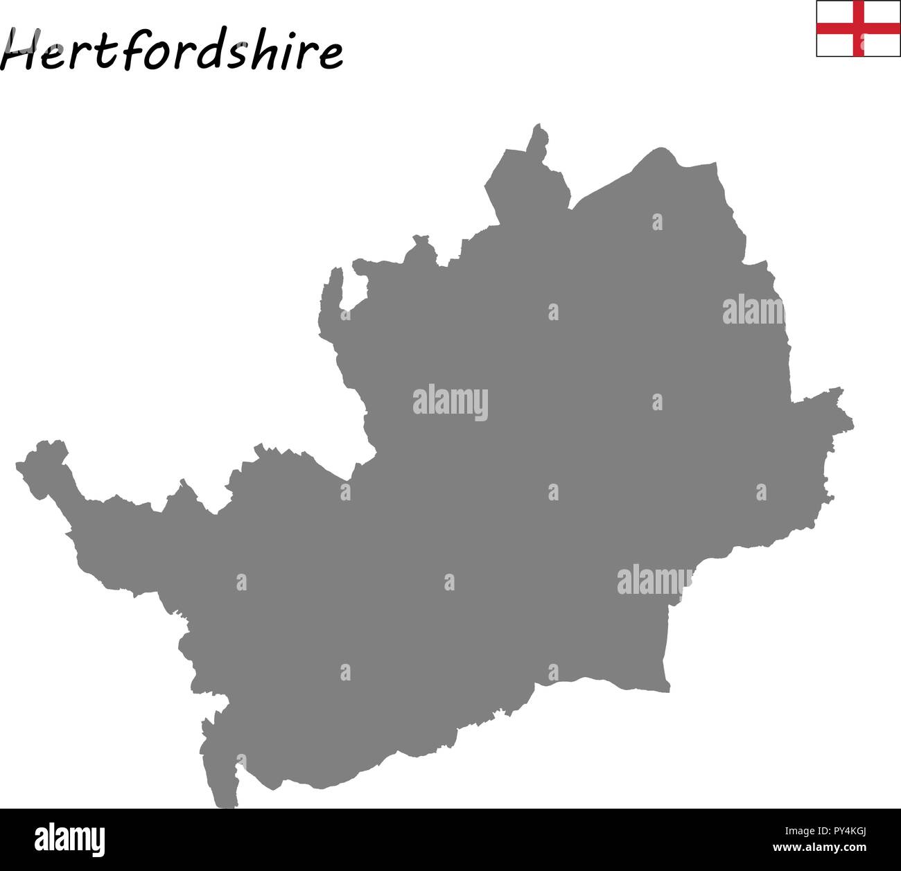 Hohe Qualität Karte handelt es sich um einen zeremoniellen Grafschaft Englands. Hertfordshire Stock Vektor