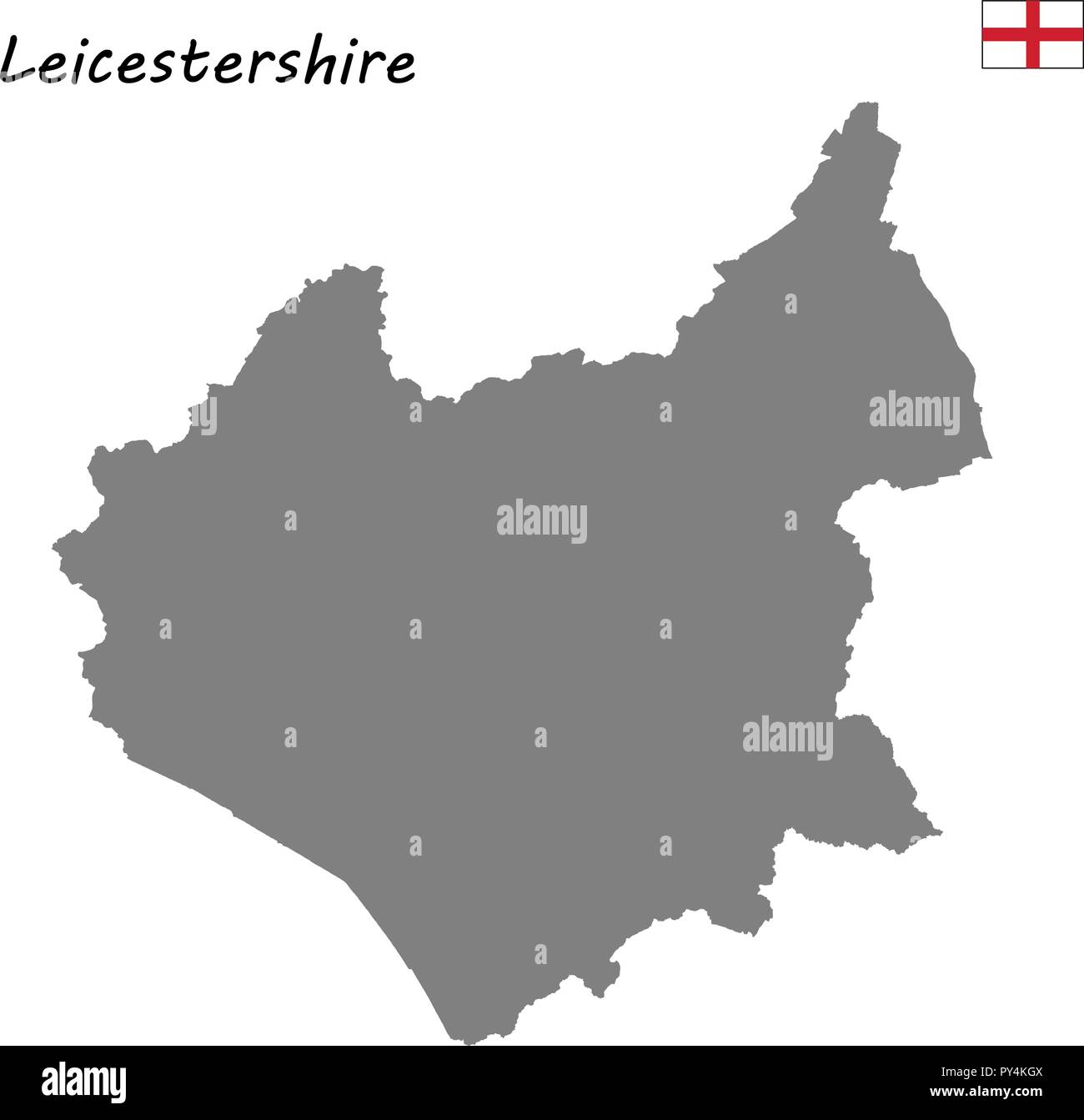 Hohe Qualität Karte handelt es sich um einen zeremoniellen Grafschaft Englands. Leicestershire Stock Vektor