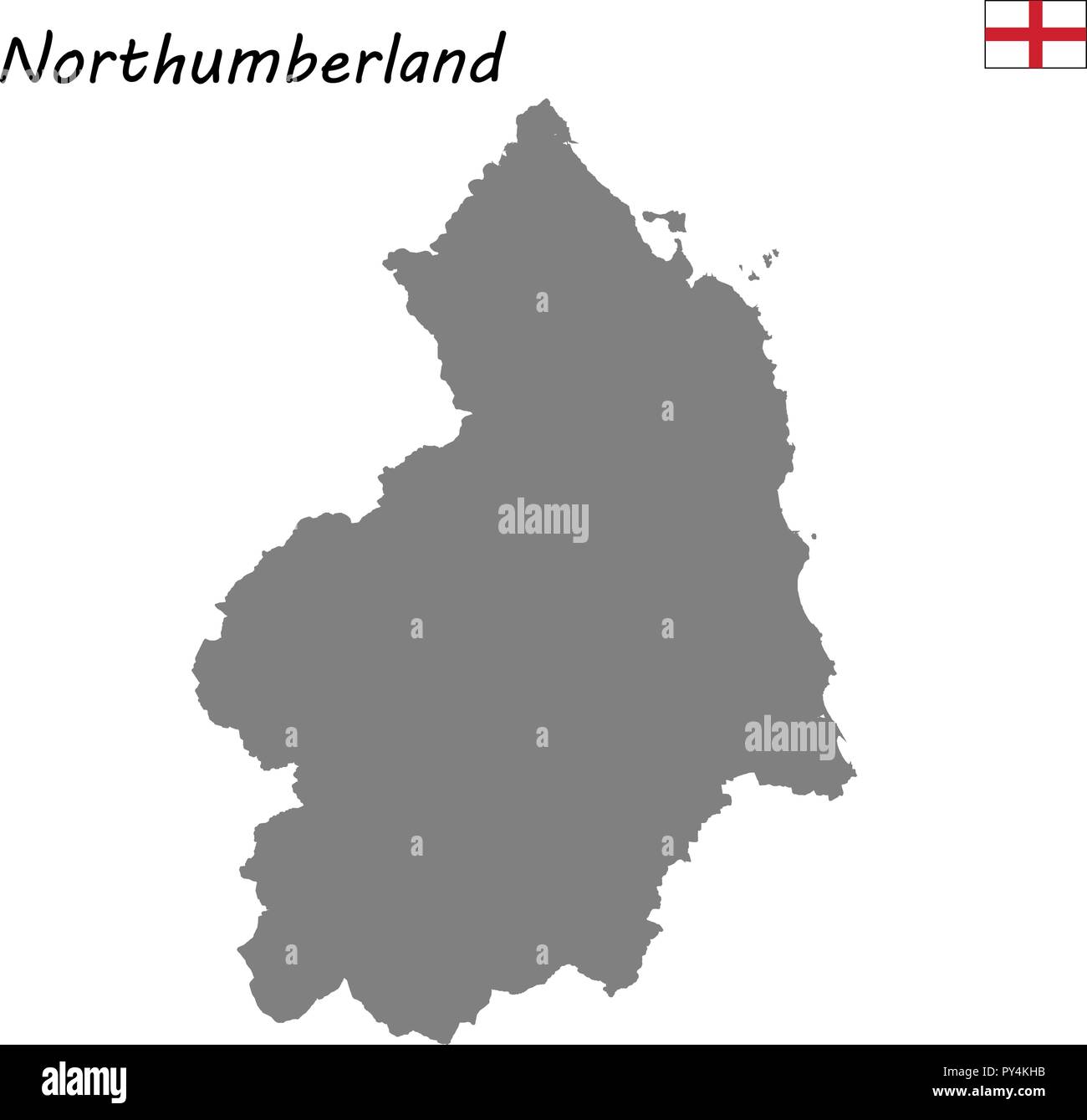Northumberland map kaufen Alamy