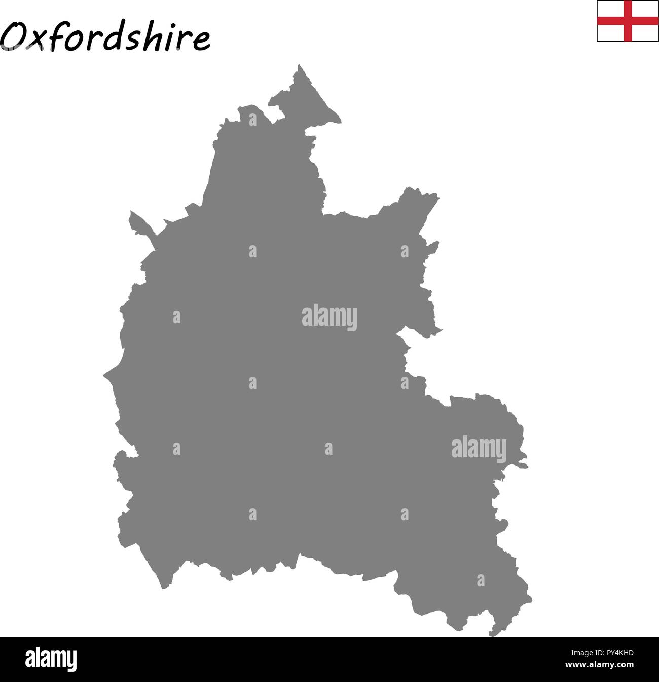 Hohe Qualität Karte handelt es sich um einen zeremoniellen Grafschaft Englands. Oxfordshire Stock Vektor