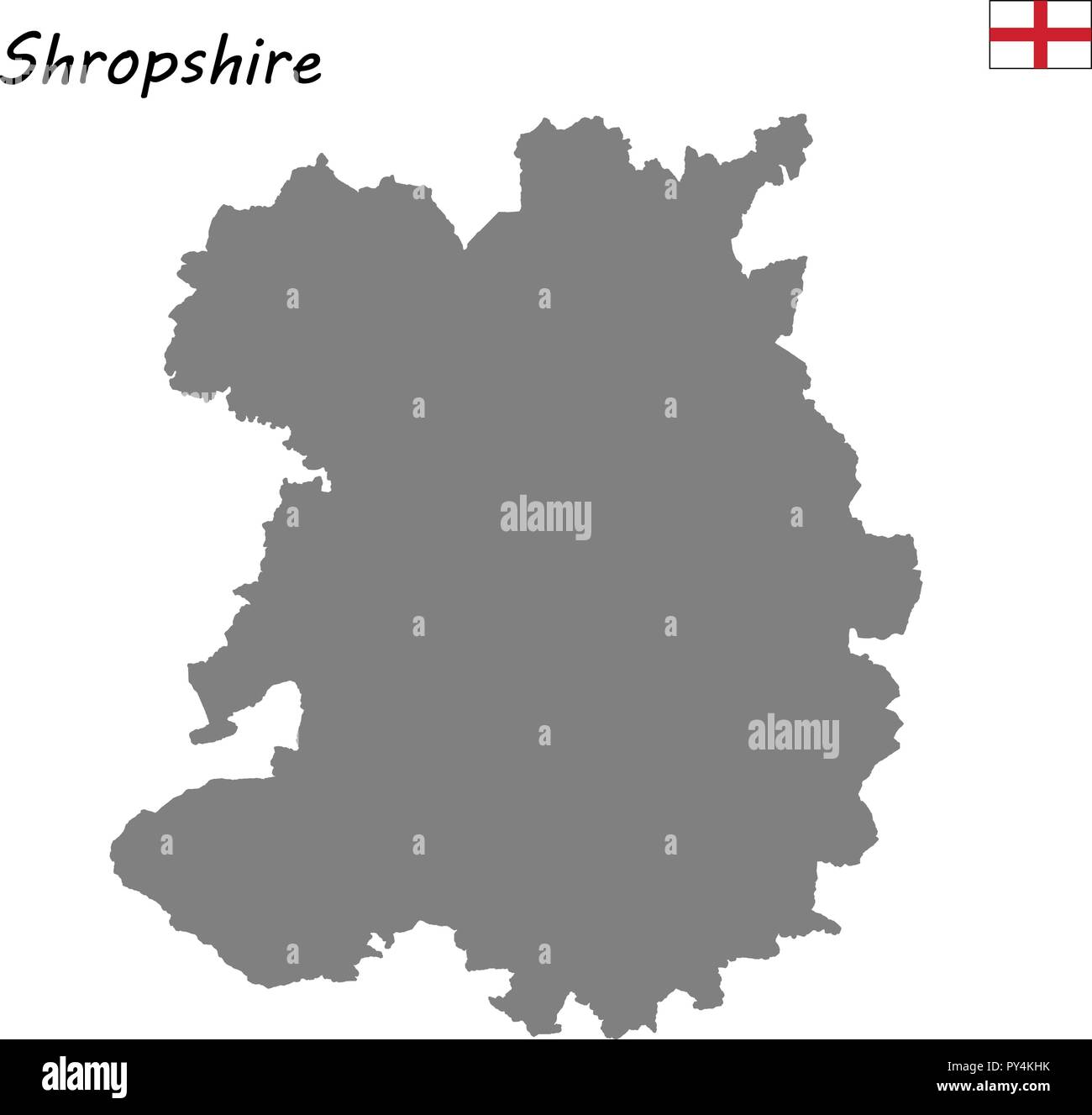 Hohe Qualität Karte handelt es sich um einen zeremoniellen Grafschaft Englands. Shropshire Stock Vektor