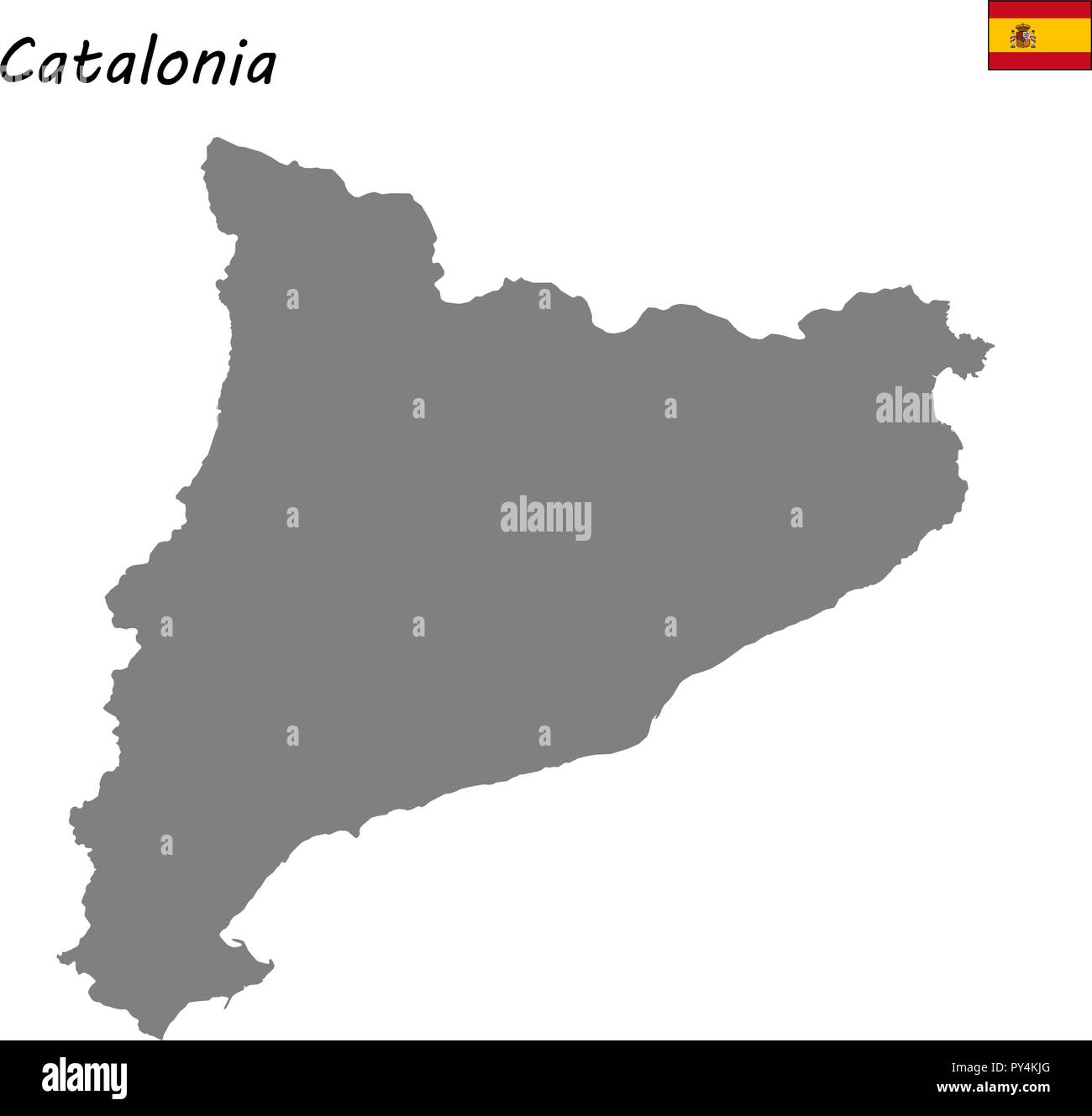 Hohe Qualität Karte autonome Gemeinschaft Spaniens. Katalonien Stock Vektor