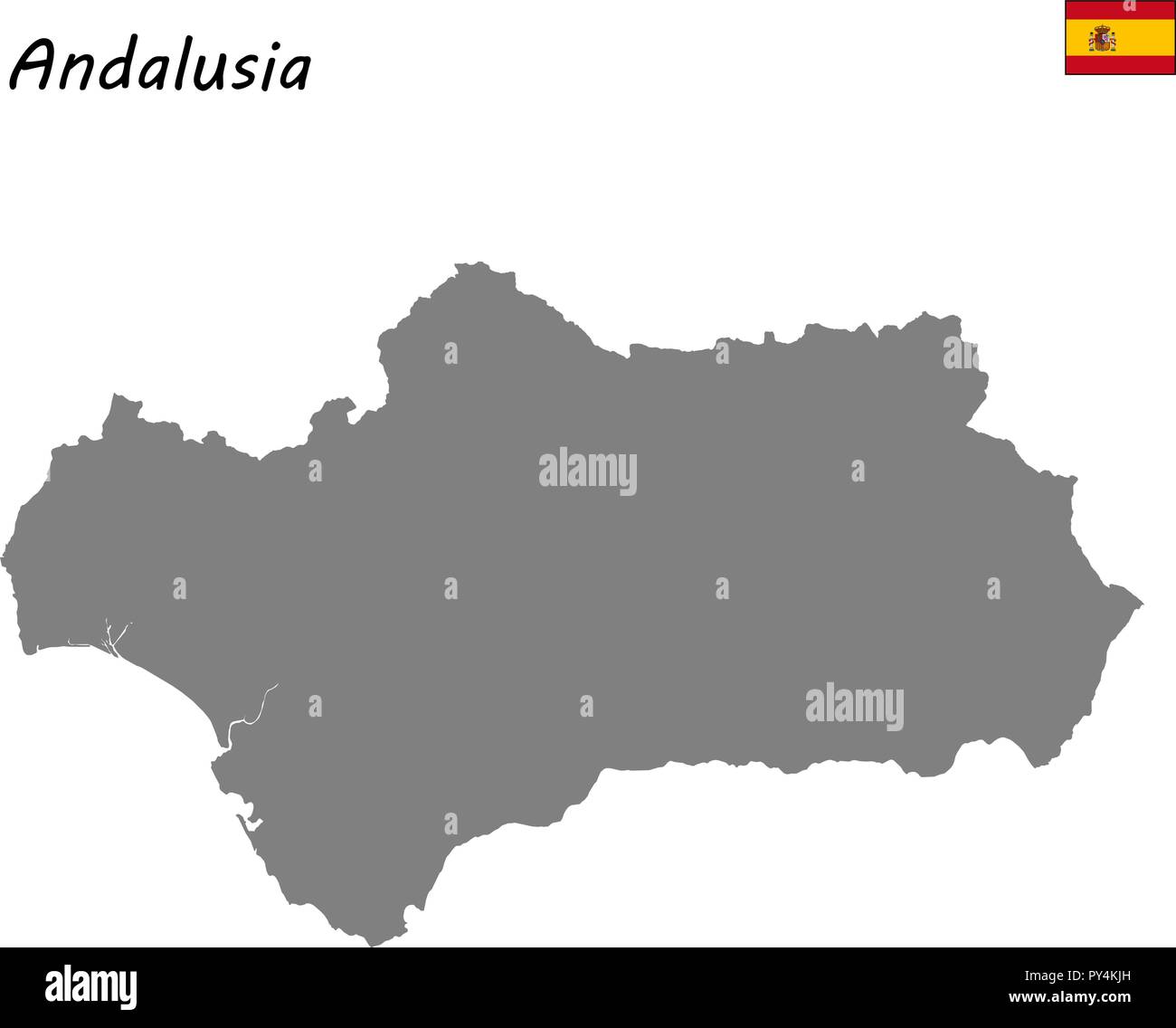 Hohe Qualität Karte autonome Gemeinschaft Spaniens. Andalusien Stock Vektor