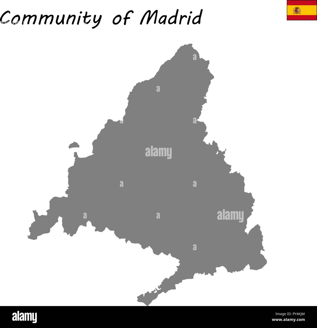 Hohe Qualität Karte autonome Gemeinschaft Spaniens. Gemeinschaft von Madrid Stock Vektor