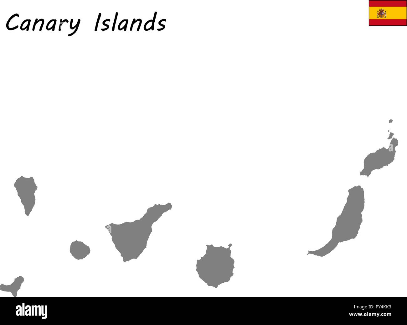 Hohe Qualität Karte autonome Gemeinschaft Spaniens. Kanarische Inseln Stock Vektor