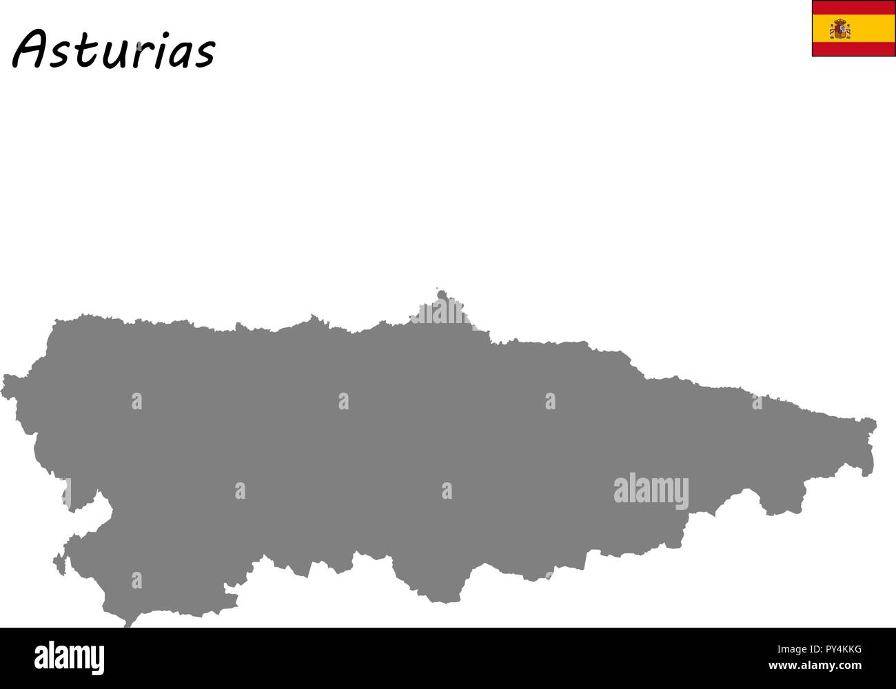 Hohe Qualität Karte autonome Gemeinschaft Spaniens. Asturien Stock Vektor