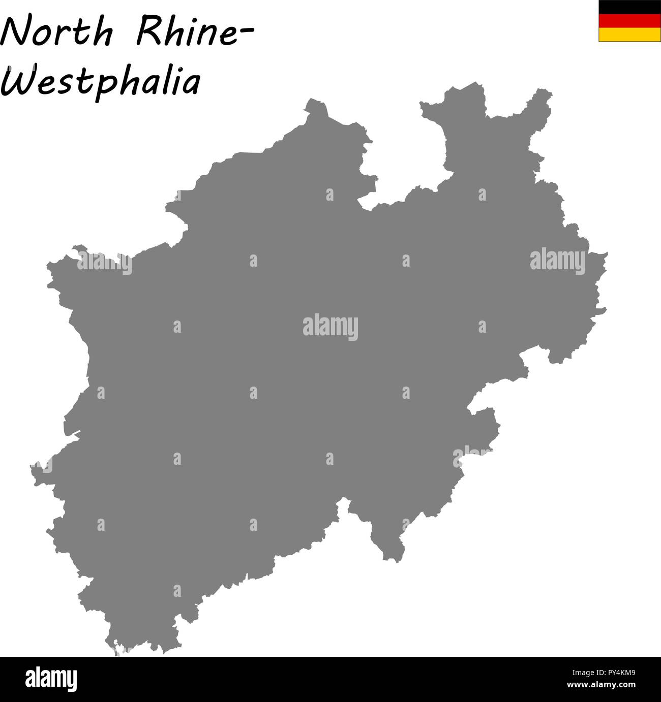 Hohe Qualität Karte ist ein Bundesland der Bundesrepublik Deutschland. Nordrhein-westfalen Stock Vektor