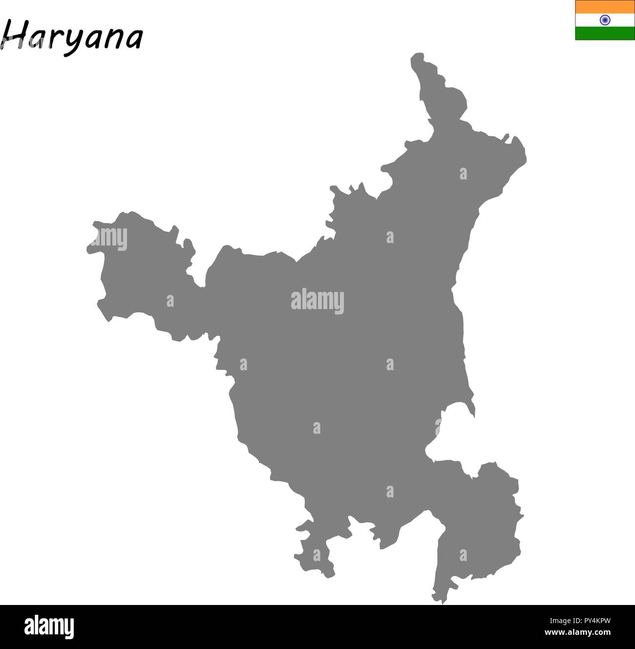Hohe Qualität Karte von Haryana ist ein Zustand von Indien Stock Vektor