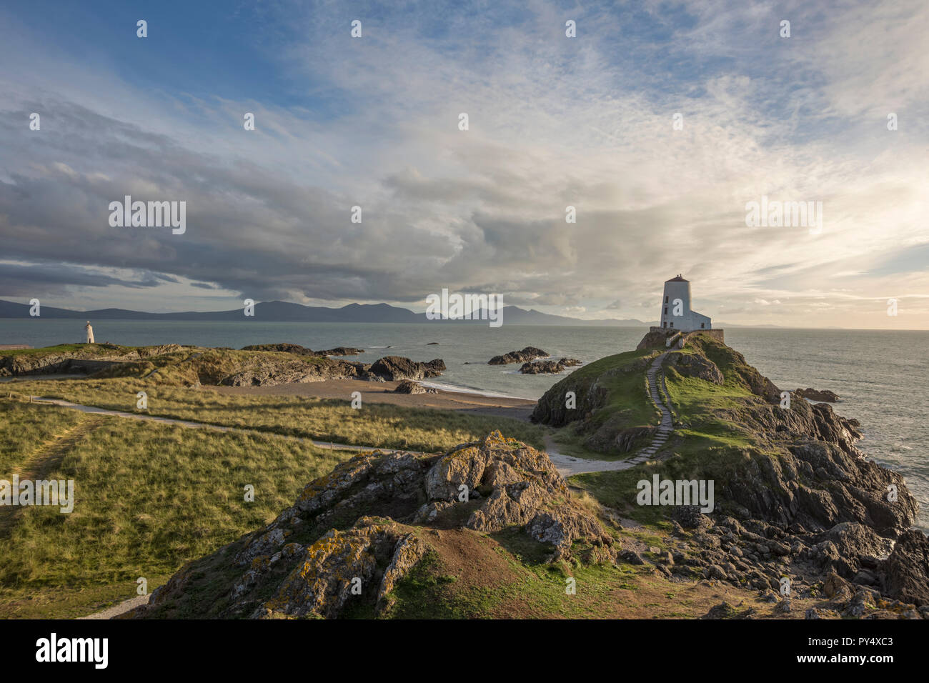 Abendlicht über llanddwyn Island, Anglesey, North Wales, UK Stockfoto