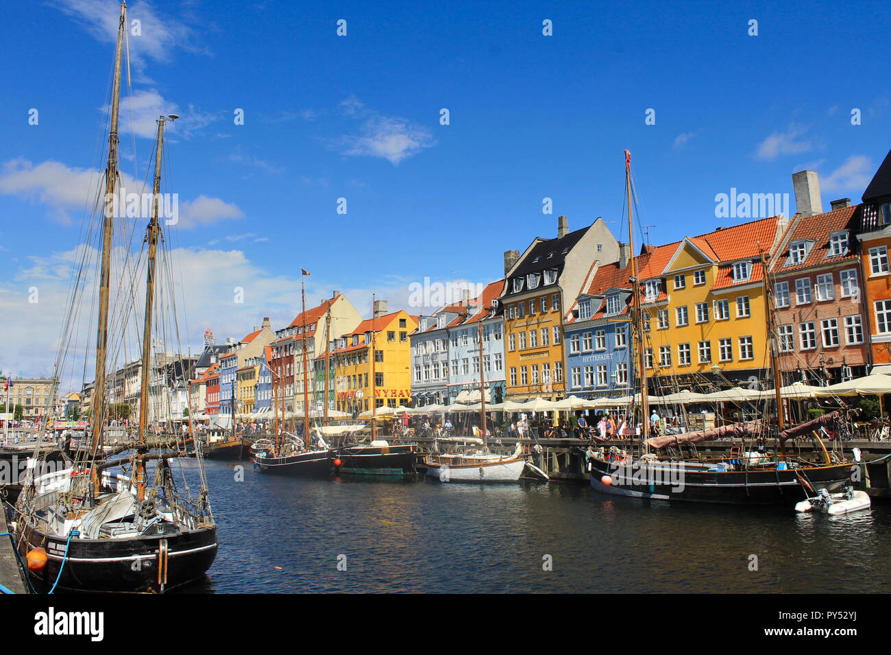 Hafen Nyhavn in Kopenhagen Stockfoto