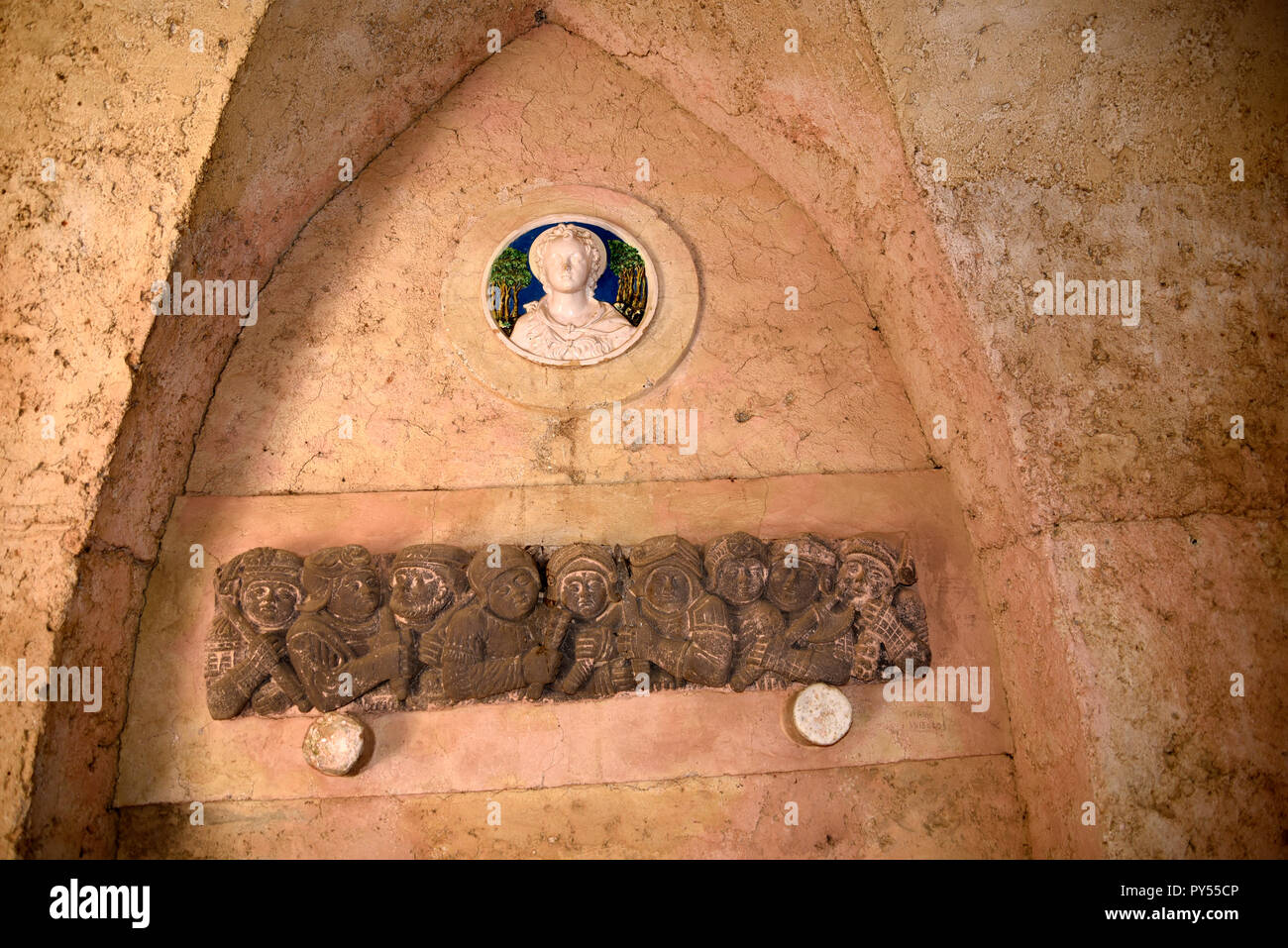 Ravello ist hoch über der Amalfiküste im Süden Italiens. Die Villa Cimbrone verdankt seinen Charme auf die außerordentliche Schönheit des Ortes und die Aussicht Stockfoto