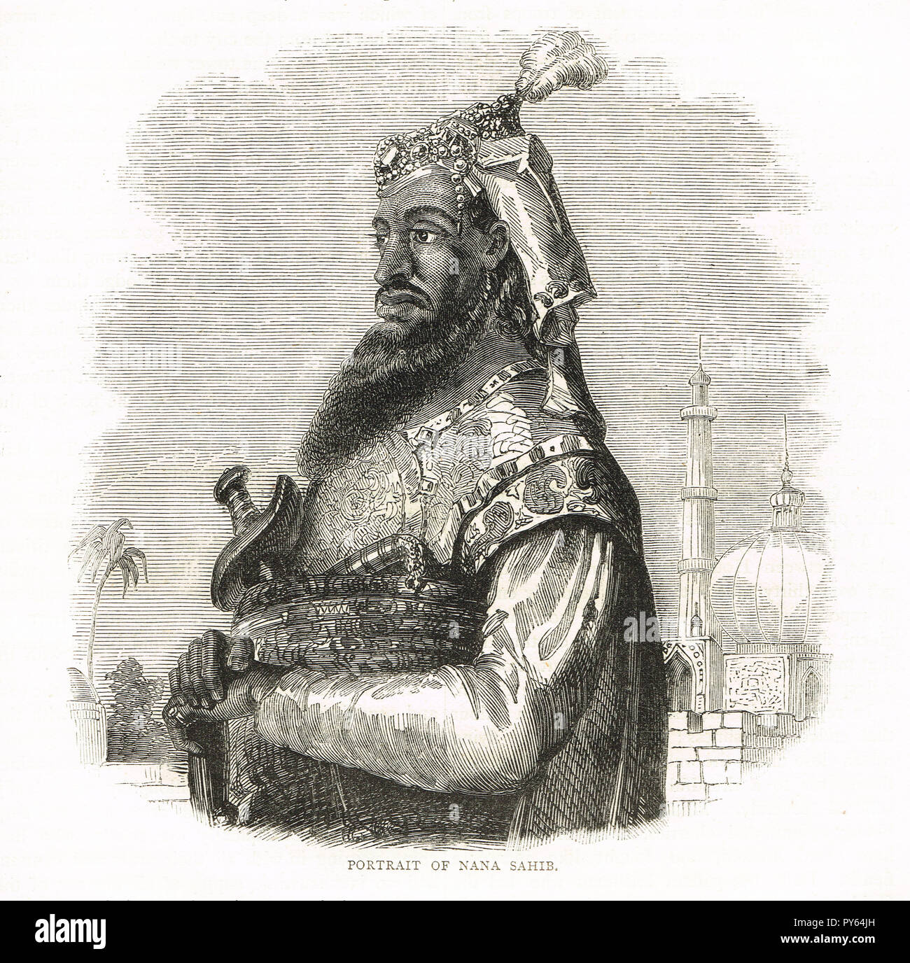 Nana Sahib, Peshwa der Maratha Empire. Die Rebellion in Kanpur (Cawnpore) während des Aufstandes in Indien 1857 Led Stockfoto